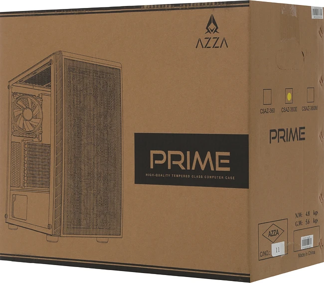 Корпус Azza Prime 360E черный без БП (CSAZ- 360E)