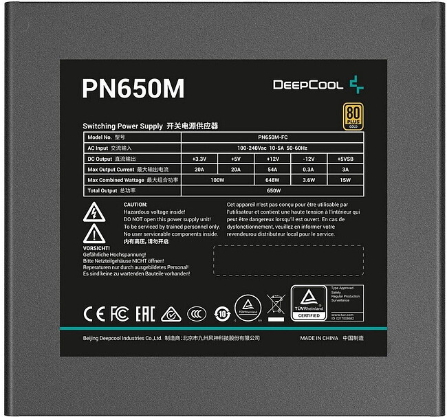 Блок питания Deepcool GAMERSTORM PN650M 650W (R-PN650M-FC0B-WGEU)