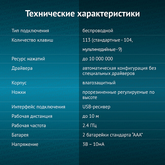 Клавиатура Oklick K225W черный (1875232)