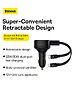 Автомобильное зарядное Baseus Enjoyment Retractable 2-in-1+C 33W Black (C00035500111-00)