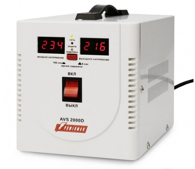 Стабилизатор напряжения PowerMan AVS 2000D White