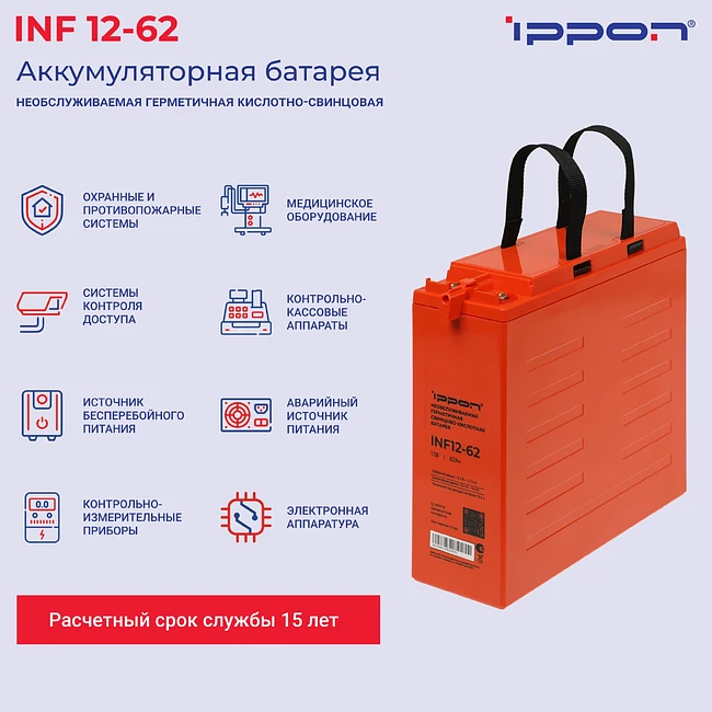 Аккумулятор для ИБП Ippon INF12-62