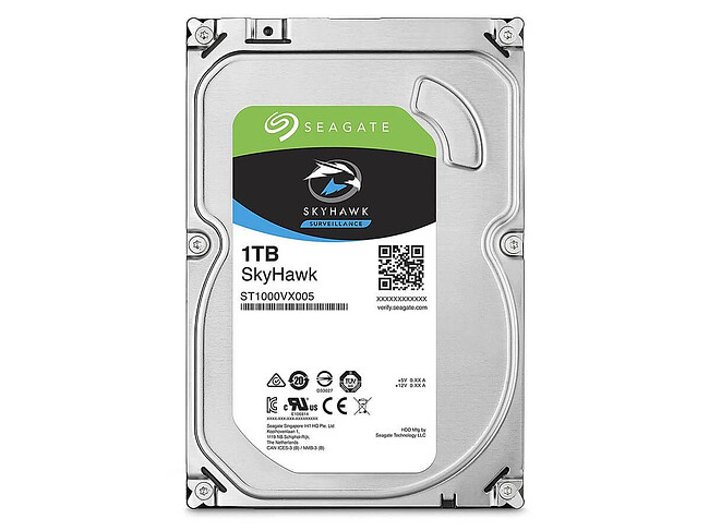 Жесткий диск Seagate Skyhawk Surveillance 1TB Pull (ST1000VX005)