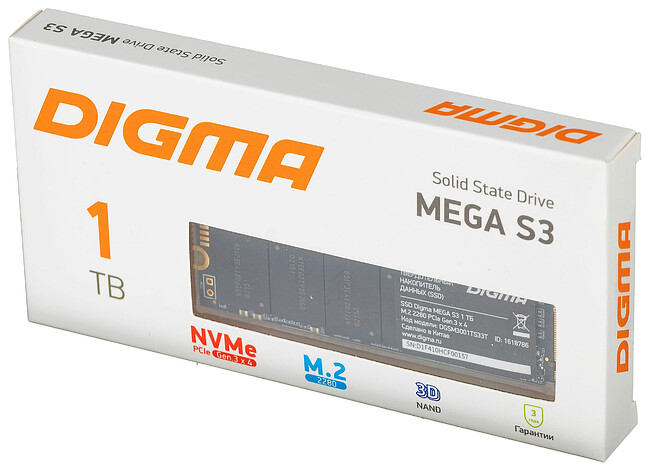 SSD диск Digma Mega S3 1TB (DGSM3001TS33T)