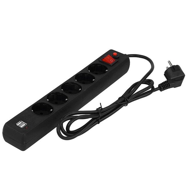 Сетевой фильтр Гарнизон ECL-5-U2-B-1.8 черный