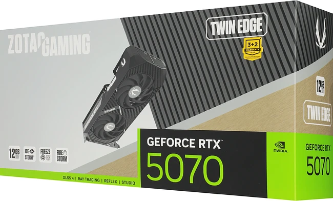 Видеокарта Zotac RTX 5070 Twin Edge 12GB GDDR7 (ZT-B50700E-10P)