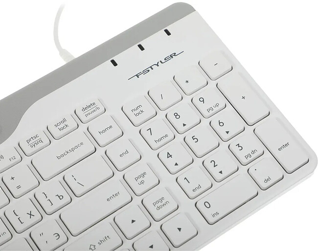 Клавиатура A4Tech Fstyler USB slim White белый/серый (FK25)