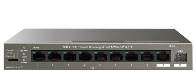 Коммутатор IP-Com G1110PF-8-102W