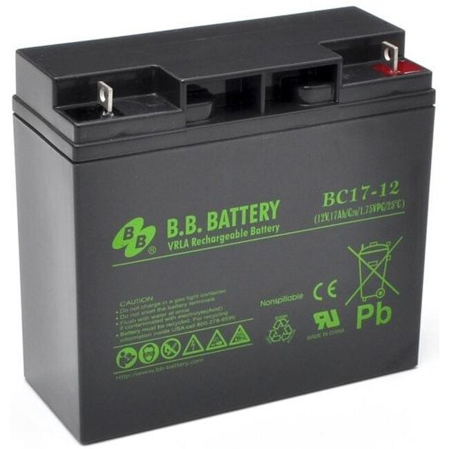 Аккумулятор для ИБП B.B. Battery 12В 17Ач (BC 17-12) Аккумулятор для ИБП B.B. Battery 12В 17Ач (BC 17-12)