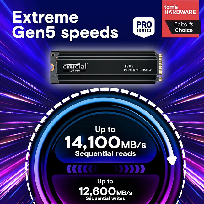 SSD диск Crucial T705 4TB (CT4000T705SSD5)