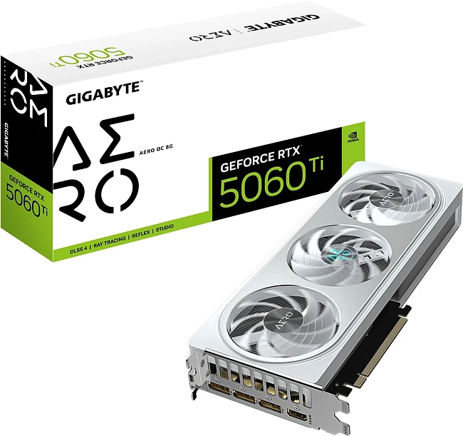 Видеокарта Gigabyte GeForce RTX 5060 Ti Aero OC 8GB GDDR7 (GV-N506TAERO OC-8GD)