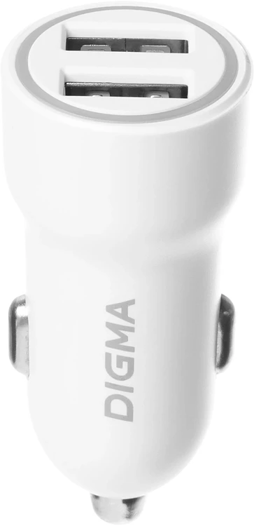 Автомобильное зарядное Digma DGC1С белый (DGC1C2LX22WH)