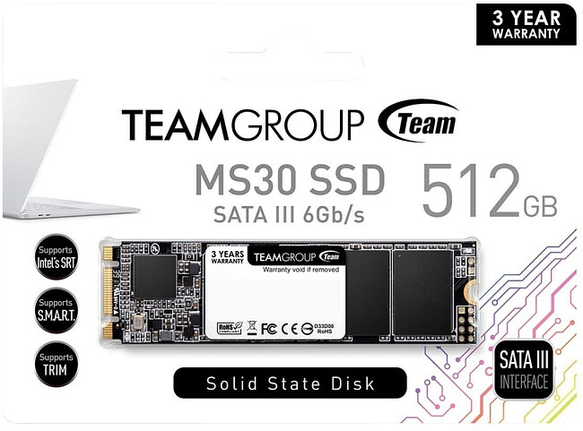 SSD диск Team Group MS30 512GB (TM8PS7512G0C101)