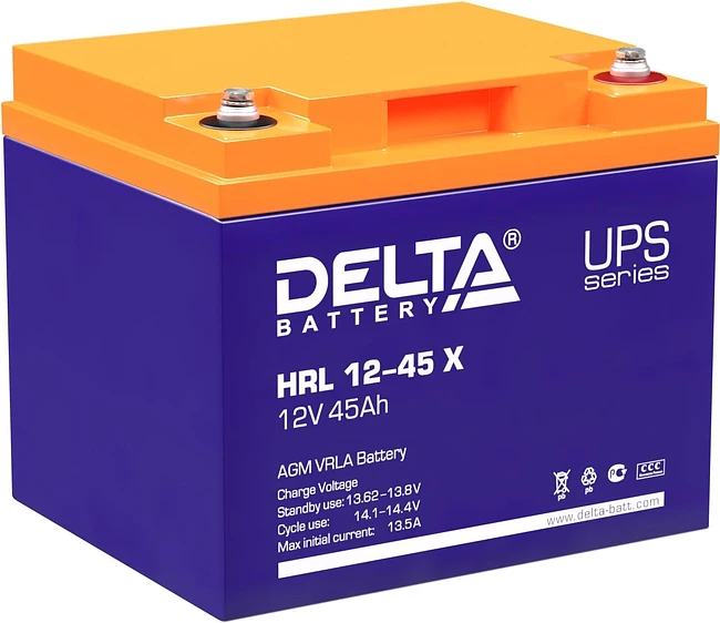 Аккумулятор для ИБП Delta HRL 12-45 X Аккумулятор для ИБП Delta HRL 12-45 X