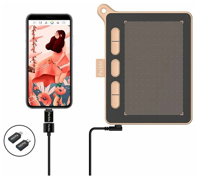 Графический планшет Parblo Ninos S Pink