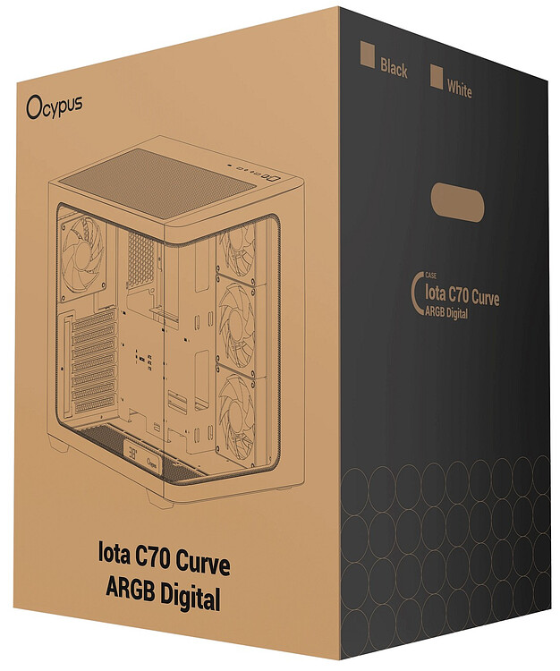 Корпус Ocypus Iota C70 BK Curve ARGB Digital (Iota-C70-BKD400CD-GL)