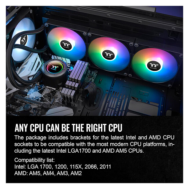 Система жидкостного охлаждения для процессора Thermaltake TH420 V2 ARGB черный (CL-W376-PL14SW-A)