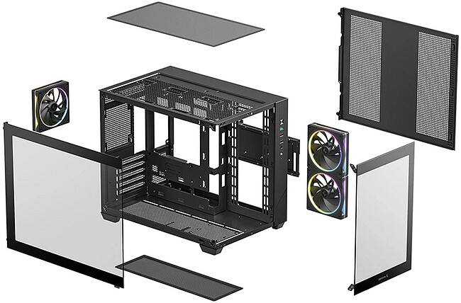 Корпус DeepCool CG330 3F mATX без БП черный (R-CG330-BKNGM3-G)