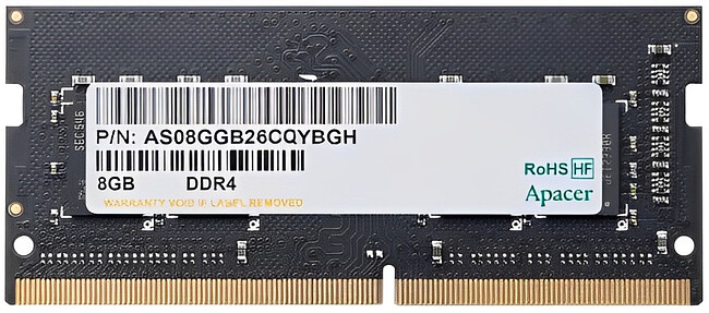 Оперативная память Apacer 8GB DDR4 SODIMM (AS08GGB26CQYBGH/ES.08G2V.GNH) Оперативная память Apacer 8GB DDR4 SODIMM (AS08GGB26CQYBGH/ES.08G2V.GNH)