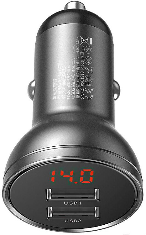 Автомобильное зарядное Baseus Digital Display Gray (CCBX-0G)