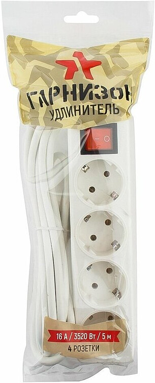 Сетевой фильтр Гарнизон ELB-G4-W-5 белый