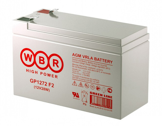 Аккумулятор для ИБП WBR GP1272 F2 Аккумулятор для ИБП WBR GP1272 F2