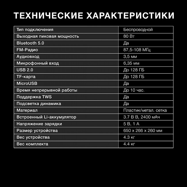 Беспроводная колонка Hyundai H-MC1235 черный