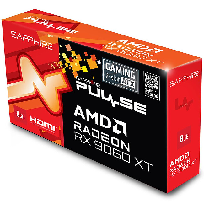 Видеокарта Sapphire Pulse AMD Radeon RX9060XT 8GB GDDR6 (11350-05-20G)