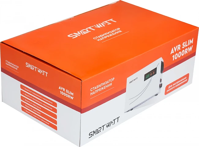 Стабилизатор напряжения Smartwatt AVR Slim 1000RW белый (4512020310001)