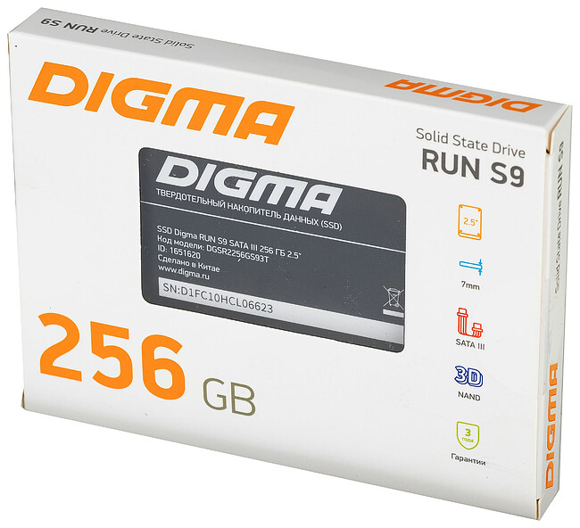 SSD диск Digma Run S9 256GB (DGSR2256GS93T)