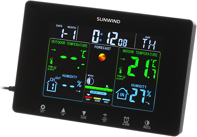 Метеостанция Sunwind SW-WSH160-COLOR черный