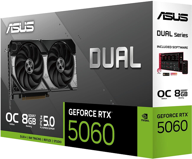 Видеокарта ASUS Dual GeForce RTX 5060 OC 8GB GDDR7 DUAL-RTX5060-O8G (90YV0N12-M0NA00)