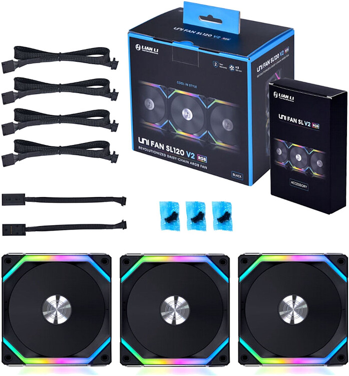 Комплект вентиляторов для корпуса Lian Li SL 120 V2 Black (G99.12SLV23B.00)