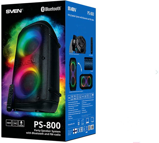 Портативная колонка Sven PS-800 черный (SV-021511)