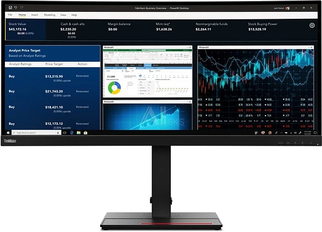 Монитор Lenovo ThinkVision P34w-20 черный (63F2RAT3UK)