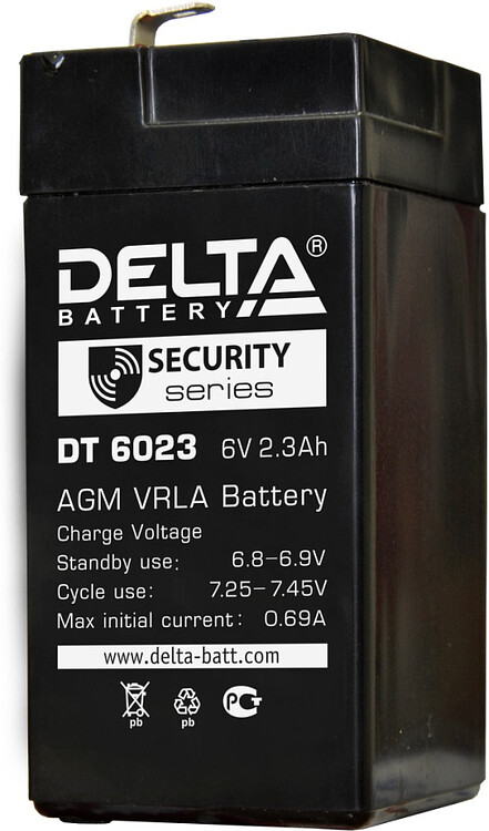 Аккумулятор для ИБП Delta 6V/2.3Ah (DT 6023)