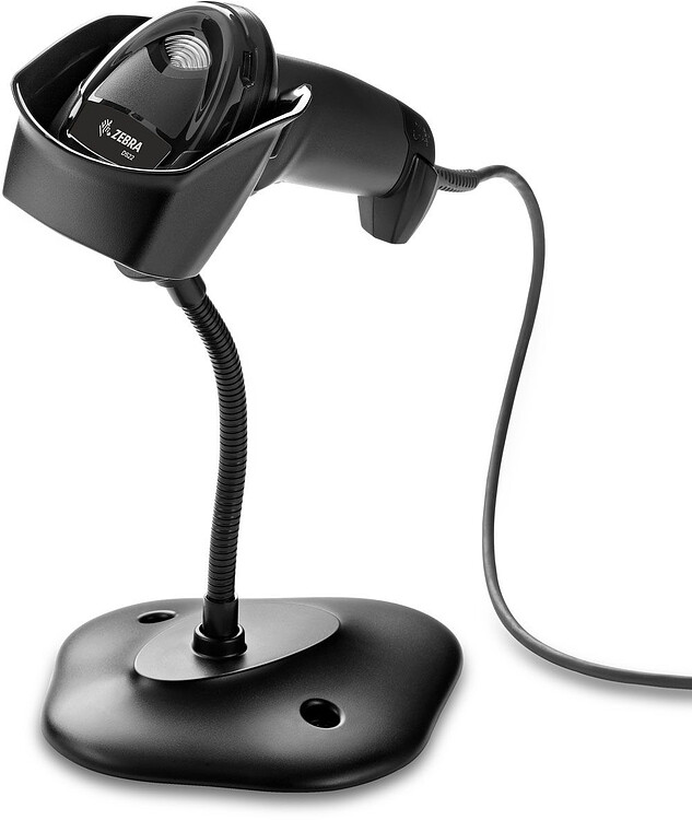 Сканер штрих-кода Zebra DS2208-SR черный с подставкой (DS2208-SR7U2100SGW)