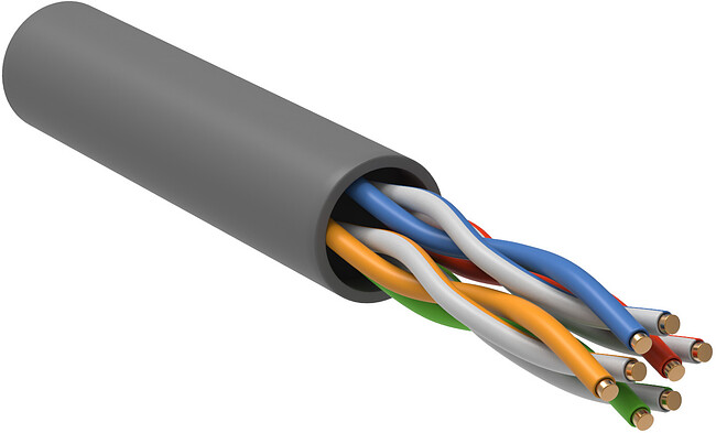 Кабель витая пара ITK GENERICA BC1-C5E04-111-305-G кат.5е U/UTP не экранированный 4X2X24AWG PVC внутренний 305м серый