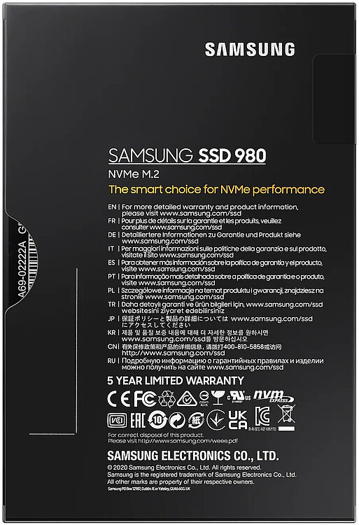 SSD диск Samsung 980 500GB (MZ-V8V500BW)