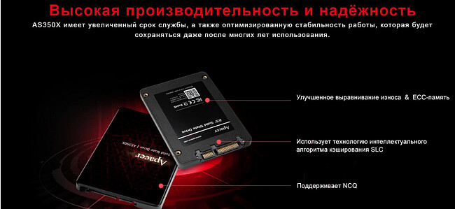 SSD диск Apacer AS350X 1TB (AP1TBAS350XR-1)