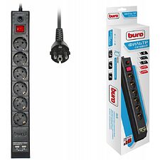 Сетевой фильтр Buro BU-SP1.8-USB-2A-B