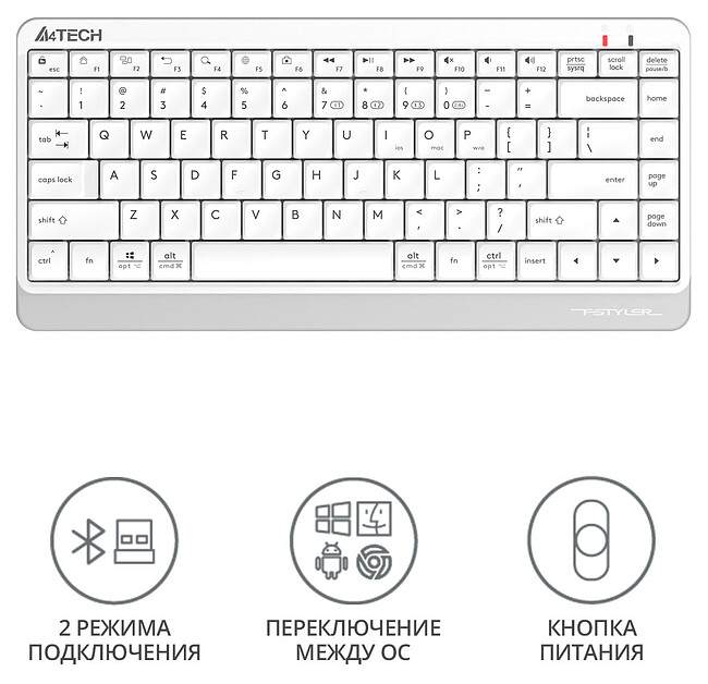 Клавиатура A4Tech Fstyler белый (FBK11)