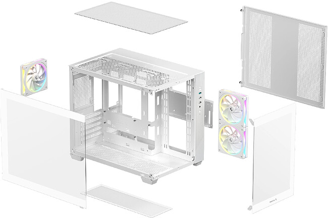 Корпус DeepCool CG330 3F WH mATX без БП белый (R-CG330-WHNGM3-G)