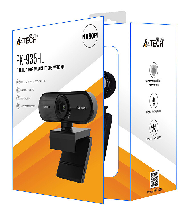 Веб-камера A4Tech PK-935HL черный