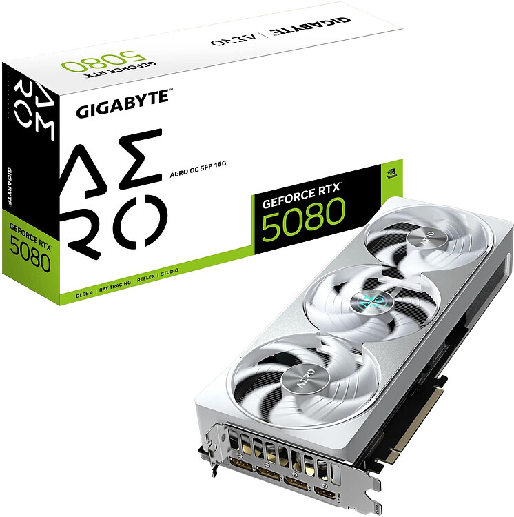 Видеокарта Gigabyte GeForce RTX 5080 Aero OC SFF 16G GDDR7 (GV-N5080AERO OC-16GD)
