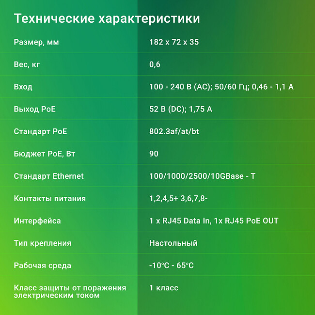 PoE-инжектор Digma DNP90W52GWXM