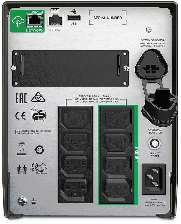 Источник бесперебойного питания APC Smart-UPS 1000Вт 1500ВА черный (SMT1500IC)