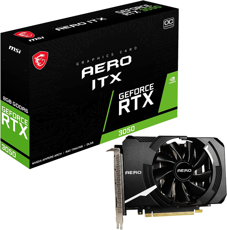 Видеокарта MSI GeForce RTX 3050 Aero ITX 8G OC V2 (RTX 3050 AERO ITX 8G OCV2)