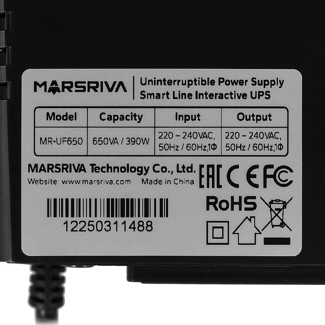 Источник бесперебойного питания Marsriva MR-UF650 (31053177)