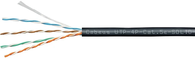 Кабель витая пара Cabeus UTP-4P-Cat.5e-SOLID-OUT-LSZH-UV UTP-4P-CAT.5E-SOLID-OUT-LSZH-U черный